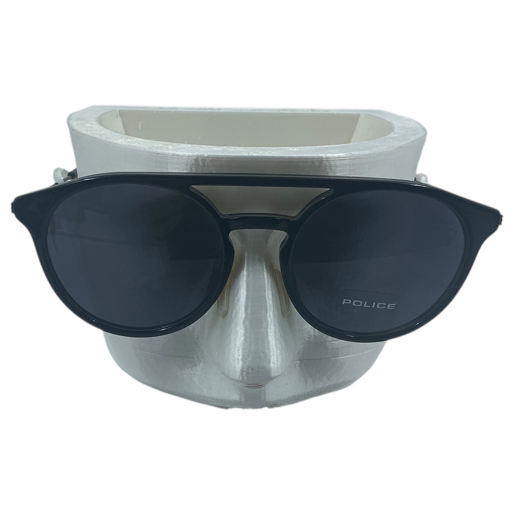 POLICE Sunglasses SPL 722 Dark Grey Lens Black Frame Aviator Style